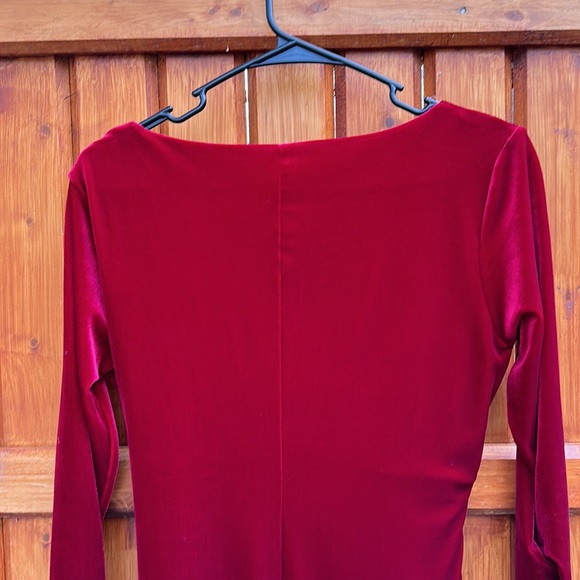 Elegant Holiday Dress Cranberry Velvet - Picture 8 of 8